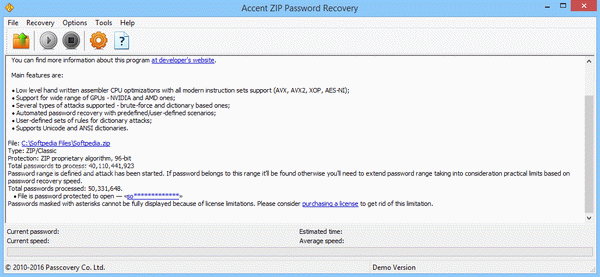 Accent ZIP Password Recovery Activation Code Full Version