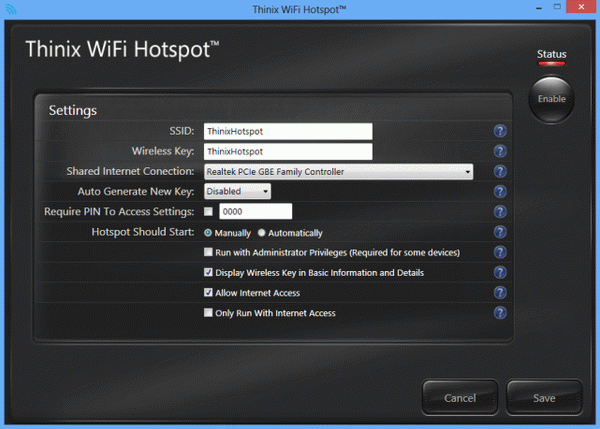 Thinix WiFi Hotspot Activation Code Full Version