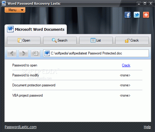 Word Password Recovery Lastic Crack + Serial Key